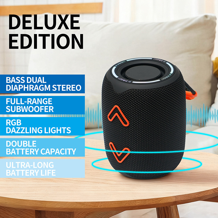 Vanjski Bluetooth zvučnik P Pro27, Bluetooth 5.3, 10W, frekvencijski raspon 100 Hz-20 kHz, ugrađena baterija 1200-2000 mAh, domet do 10 m