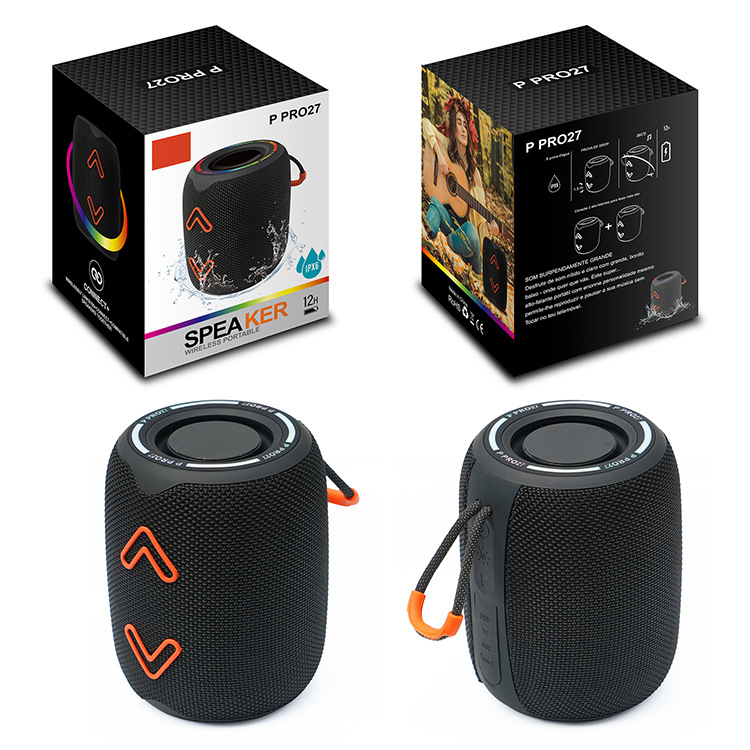 Vanjski Bluetooth zvučnik P Pro27, Bluetooth 5.3, 10W, frekvencijski raspon 100 Hz-20 kHz, ugrađena baterija 1200-2000 mAh, domet do 10 m