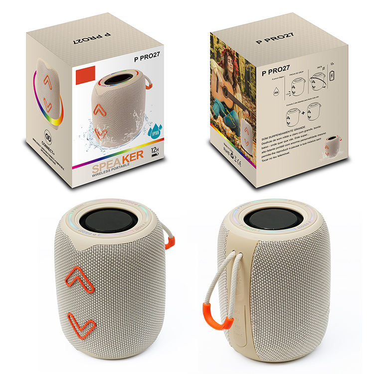 Vanjski Bluetooth zvučnik P Pro27, Bluetooth 5.3, 10W, frekvencijski raspon 100 Hz-20 kHz, ugrađena baterija 1200-2000 mAh, domet do 10 m