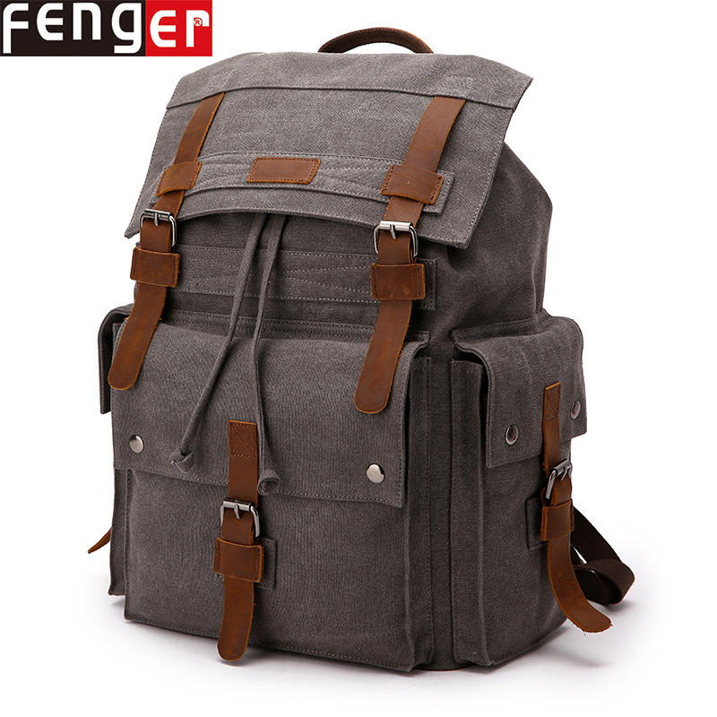 Rucsac din pânză pentru laptop, capacitate 20-35L, rezistent la uzură, bretele curbate, unisex