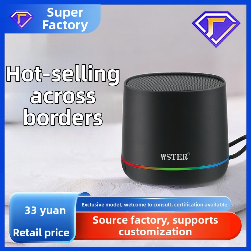 Boxă Bluetooth mică cu baterie încorporată de 1200–2000mAh, Bluetooth 5.3, ieșire 5W, IPX4 rezistentă la apă, radio FM și redare pe card TF
