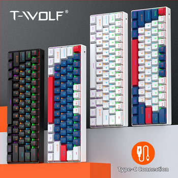 T-wolf T60 mechanická klávesnica, 61 kláves, USB káblové pripojenie, RGB osvetlenie, podpora prispôsobenia