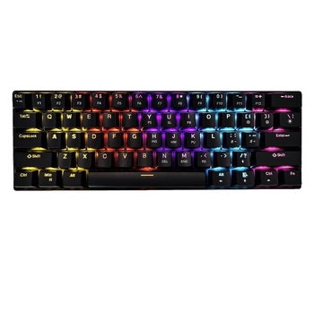 61 tipkovnica s žičnom konekcijom, mehanička, zelena osovina, miješano RGB osvjetljenje, vodootporna
