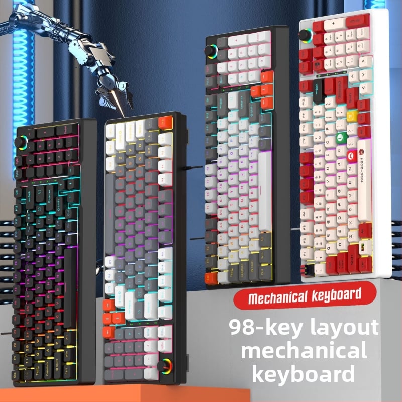 Mehanička tipkovnica sa zelenim prekidačima, RGB pozadinsko osvjetljenje, kabel duljine 1,2 m