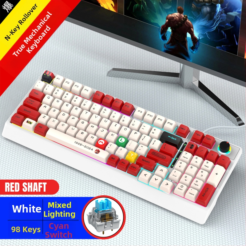 Mehanička tipkovnica sa zelenim prekidačima, RGB pozadinsko osvjetljenje, kabel duljine 1,2 m