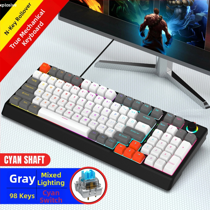 Mehanička tipkovnica sa zelenim prekidačima, RGB pozadinsko osvjetljenje, kabel duljine 1,2 m
