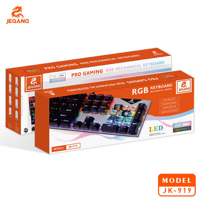 Mehanička tipkovnica s RGB pozadinskim osvjetljenjem, 98+ tipki, žičani USB Plug-and-Play, 1,5 m kabel