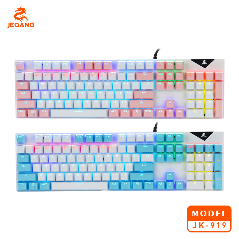 Mehanička tipkovnica s RGB pozadinskim osvjetljenjem, 98+ tipki, žičani USB Plug-and-Play, 1,5 m kabel