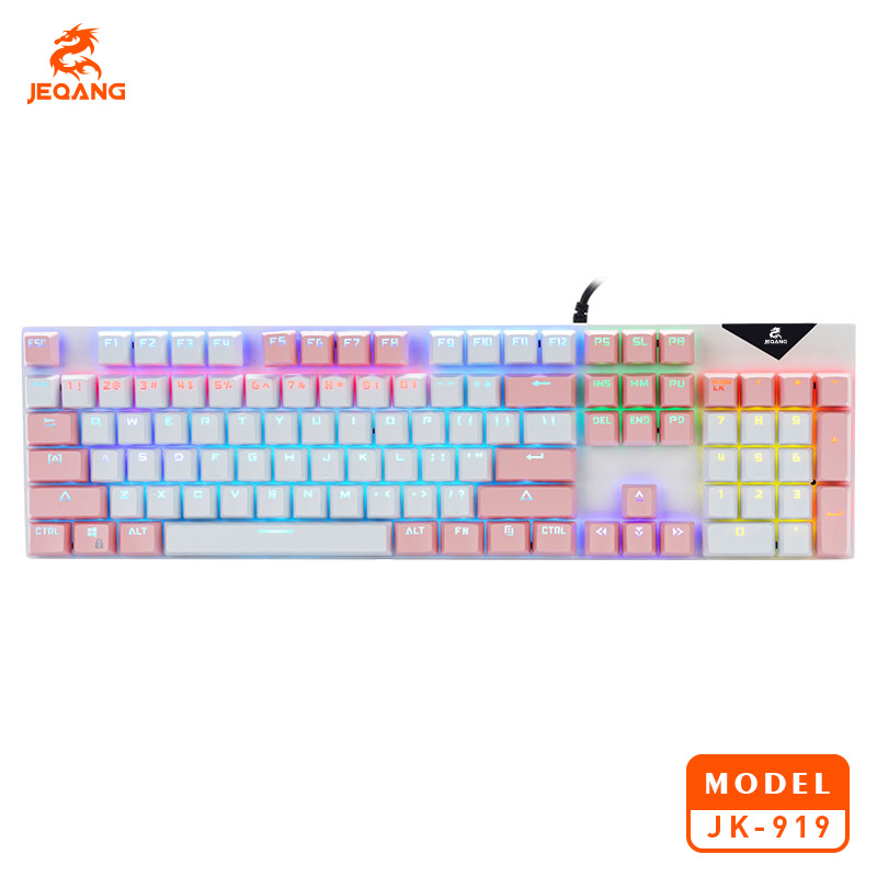 Mehanička tipkovnica s RGB pozadinskim osvjetljenjem, 98+ tipki, žičani USB Plug-and-Play, 1,5 m kabel