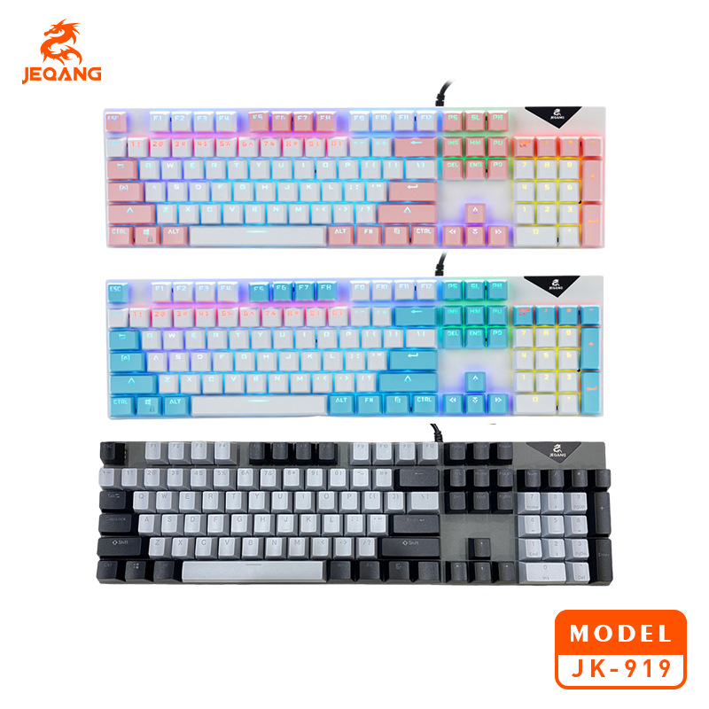 Mehanička tipkovnica s RGB pozadinskim osvjetljenjem, 98+ tipki, žičani USB Plug-and-Play, 1,5 m kabel
