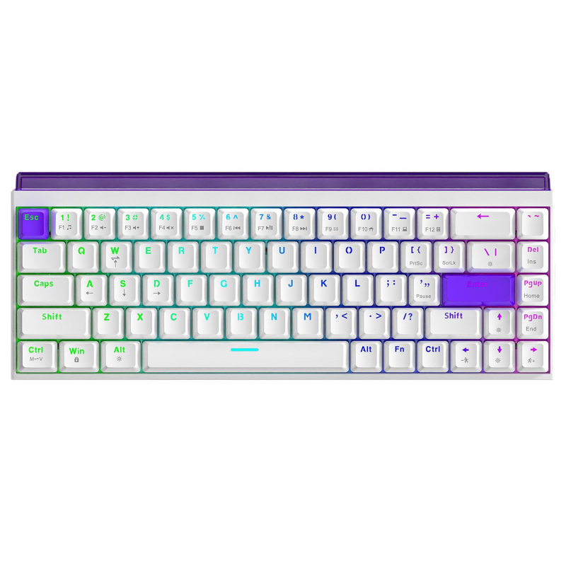K68Pro tastatură mecanică cu fir, 87 taste, iluminare RGB, NKRO, switch-uri hot-swappable, tipuri de switch personalizabile