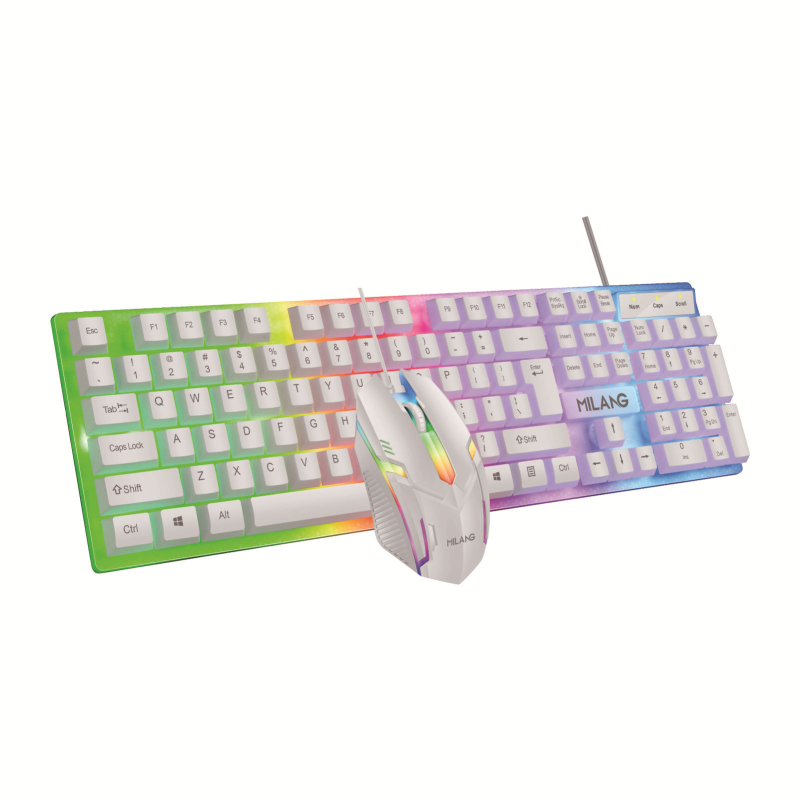 Kablovski set tipkovnice i miša (104 tipki, USB sučelje, membranska tipkovnica, višebojno pozadinsko osvjetljenje)