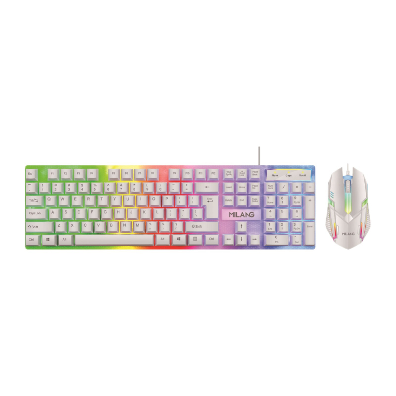 Kablovski set tipkovnice i miša (104 tipki, USB sučelje, membranska tipkovnica, višebojno pozadinsko osvjetljenje)