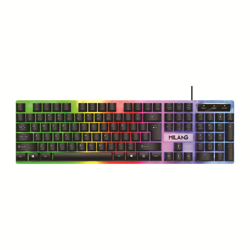 Kablovski set tipkovnice i miša (104 tipki, USB sučelje, membranska tipkovnica, višebojno pozadinsko osvjetljenje)