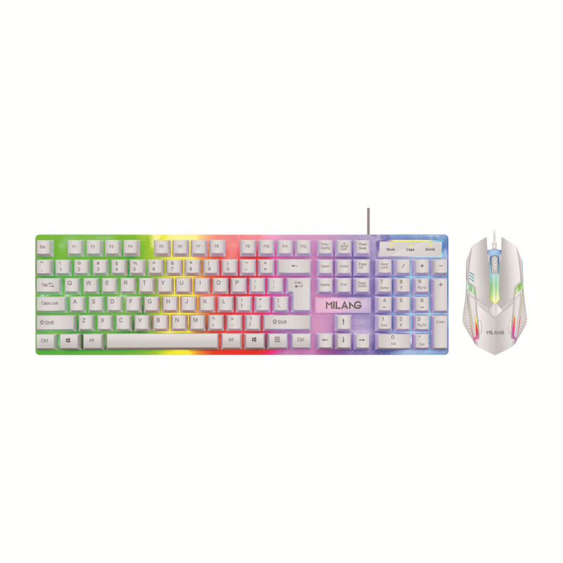 Kablovski set tipkovnice i miša (104 tipki, USB sučelje, membranska tipkovnica, višebojno pozadinsko osvjetljenje)