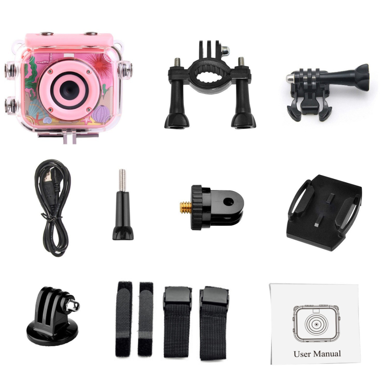 Мини детска камера с водоустойчивост, прахоустойчивост и удароустойчивост — 12MP CMOS, 1/2.3-inch sensor, 1280×1024, USB 2.0, TF карта