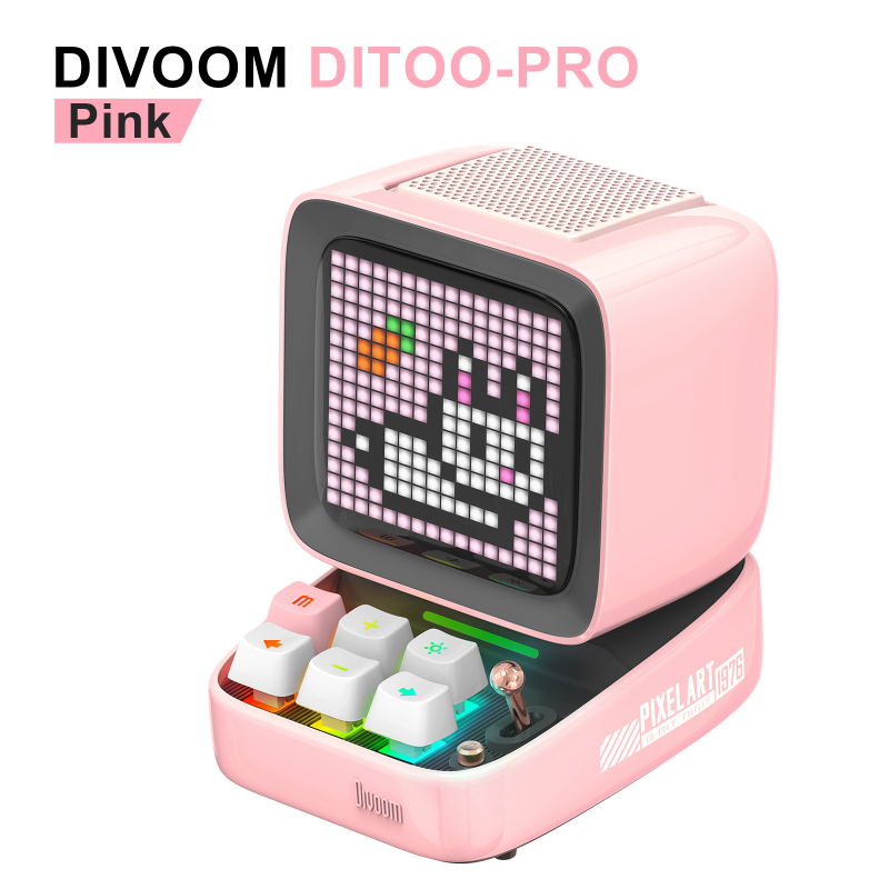 Ditoo Pro Divoom Dot Pixel Difuzor cu Subwoofer și Microfon Karaoke pentru Calculator • Bluetooth 5.0 • 25W • Răspuns în frecvențe 60Hz-15kHz • Baterie încorporată 4000-6000mAh • Distanță până la 10 m