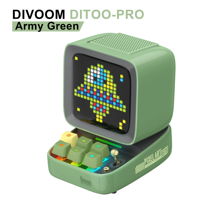 Ditoo Pro Divoom Dot Pixel Difuzor cu Subwoofer și Microfon Karaoke pentru Calculator • Bluetooth 5.0 • 25W • Răspuns în frecvențe 60Hz-15kHz • Baterie încorporată 4000-6000mAh • Distanță până la 10 m