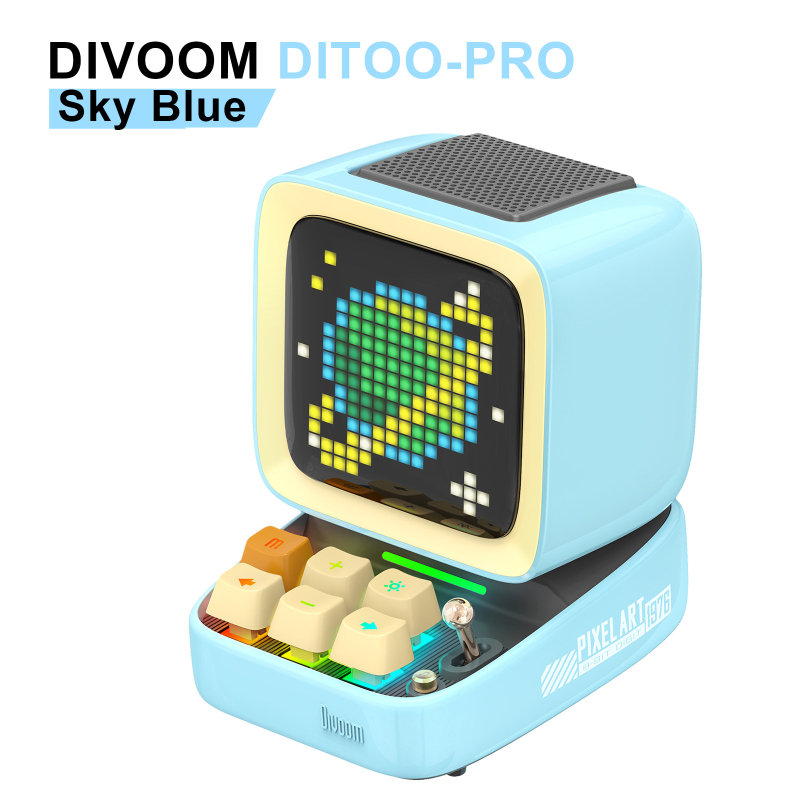Ditoo Pro Divoom Dot Pixel Difuzor cu Subwoofer și Microfon Karaoke pentru Calculator • Bluetooth 5.0 • 25W • Răspuns în frecvențe 60Hz-15kHz • Baterie încorporată 4000-6000mAh • Distanță până la 10 m