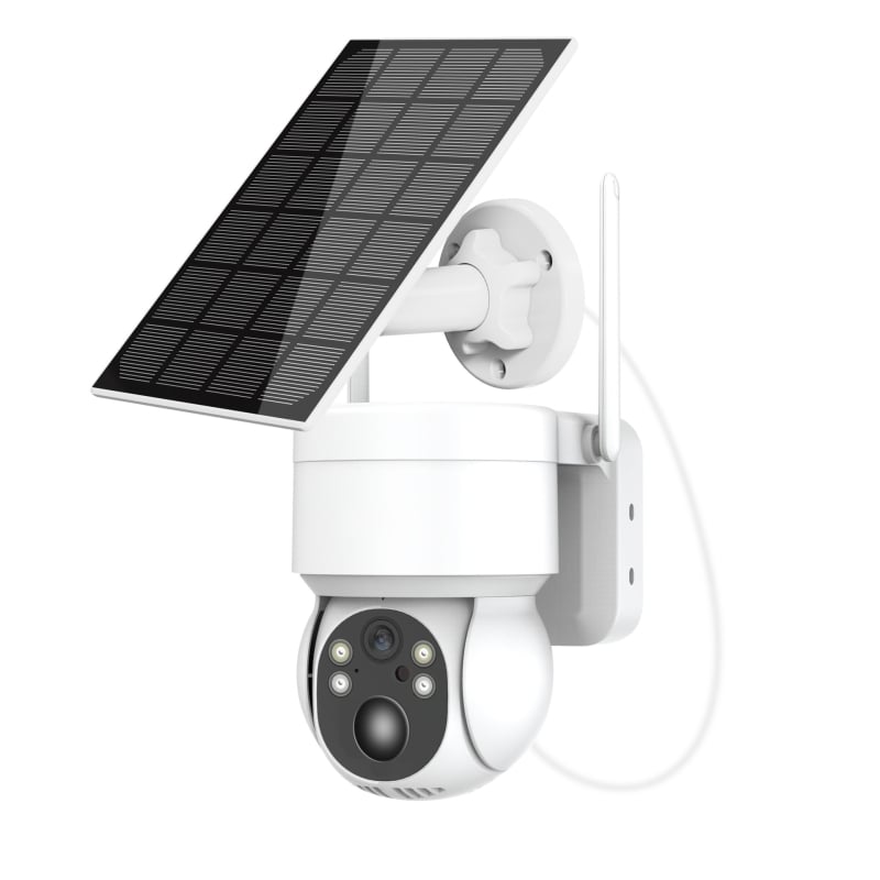 Cameră solară pentru exterior, alimentare 12V, iluminare minimă 0.001 lux, interval de funcționare 25–60°C, supraveghere wireless Wi‑Fi