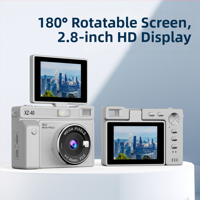 CCD digitálny fotoaparát pre mládež, prenosný selfie fotoaparát pre domáce použitie, 13 MP, LCD 2,8 palca, 16× digitálny zoom, Android poháňaný, TF karta