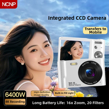 NCNPccd Digitálny fotoaparát so senzorom 64 MP, 16× optický zoom, pevný objektív, optická stabilizácia – HD kamera na cestovanie