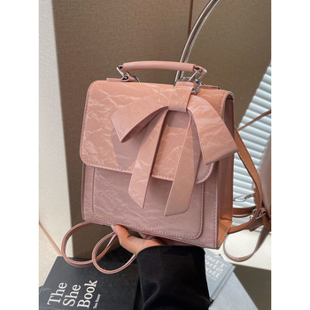 Ženski ruksak Butterfly Knot - Poliester-bavna, PU podstava, kompatibilan s 8-inčnim laptopom, Crossbody/Hibridni ruksak