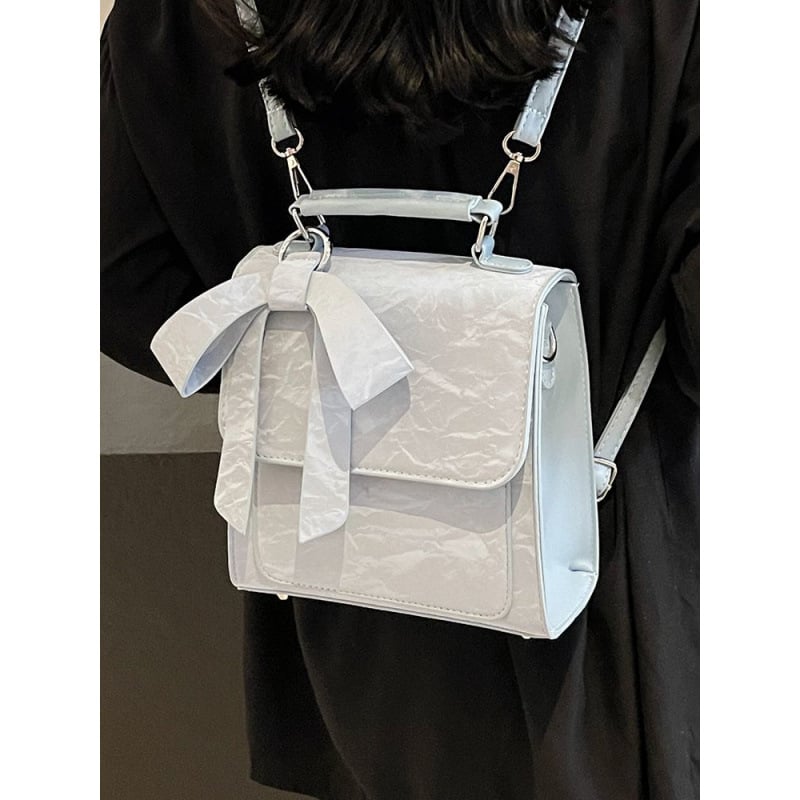 Ženski ruksak Butterfly Knot - Poliester-bavna, PU podstava, kompatibilan s 8-inčnim laptopom, Crossbody/Hibridni ruksak