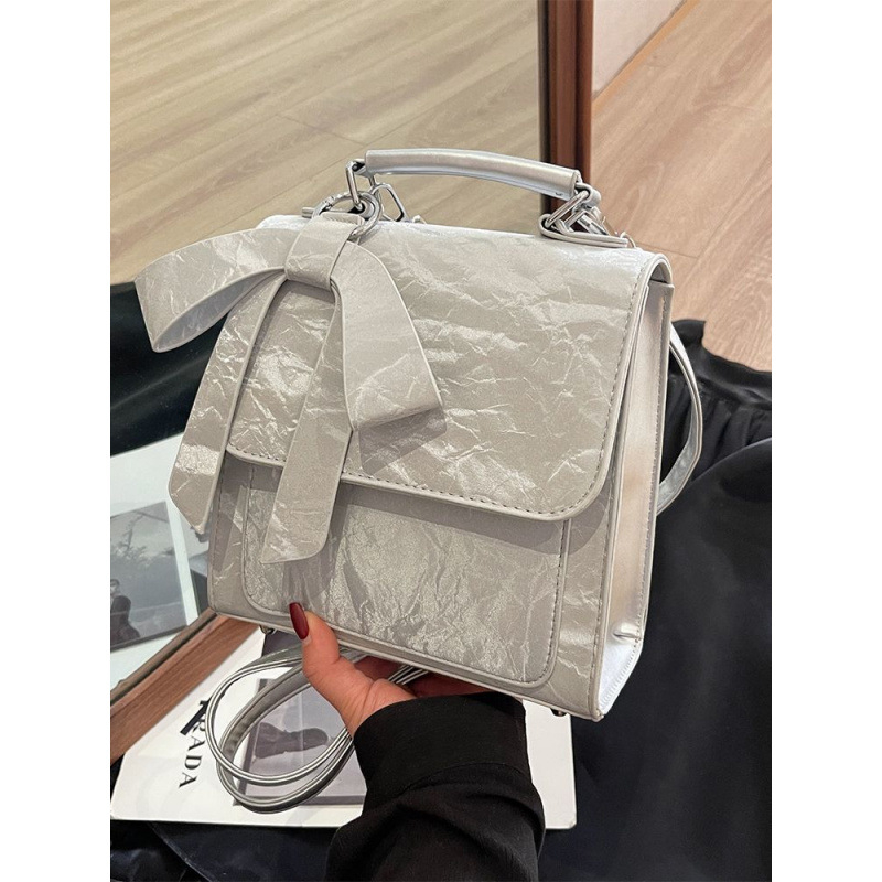 Ženski ruksak Butterfly Knot - Poliester-bavna, PU podstava, kompatibilan s 8-inčnim laptopom, Crossbody/Hibridni ruksak