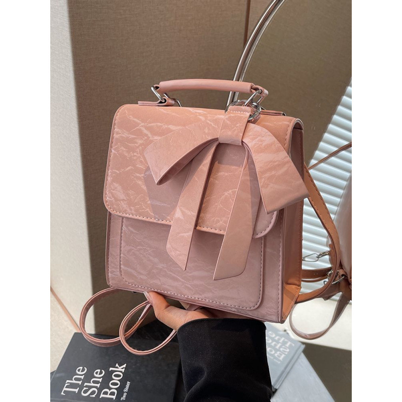Ženski ruksak Butterfly Knot - Poliester-bavna, PU podstava, kompatibilan s 8-inčnim laptopom, Crossbody/Hibridni ruksak