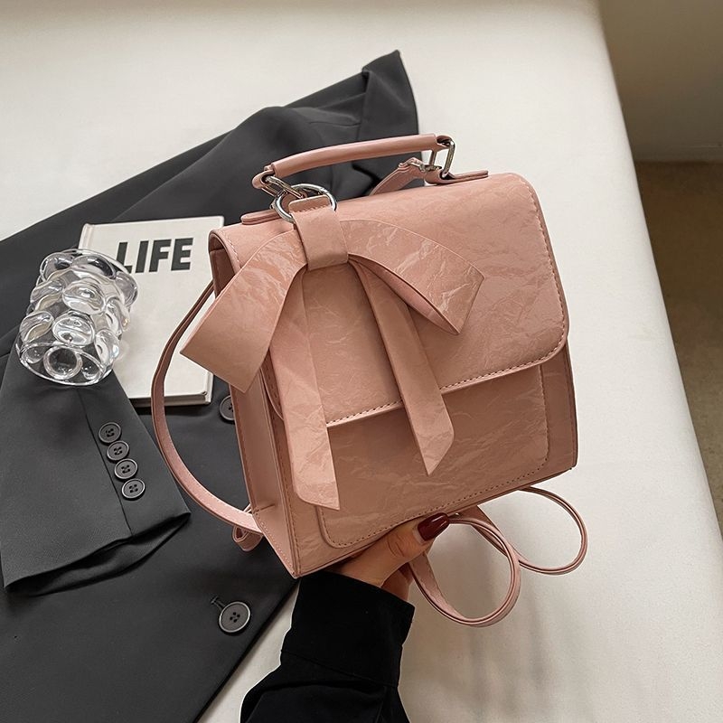 Ženski ruksak Butterfly Knot - Poliester-bavna, PU podstava, kompatibilan s 8-inčnim laptopom, Crossbody/Hibridni ruksak