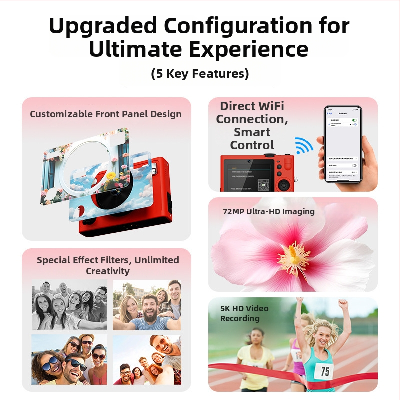 Digitálny fotoaparát s CMOSS senzorom 20,3 MP, 5× optický zoom, elektronická stabilizácia obrazu, vodeodolný a prachuodolný, TF karta pre ukladanie