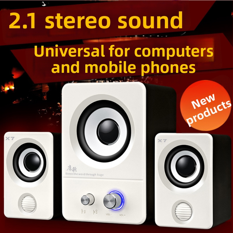 X7 datoru skaļruņi 2.1, 9W, frekvenču diapazons 40Hz-20kHz, USB barošanas avots, Bluetooth 4.1