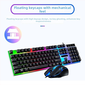 Set klávesy a myši pre hráčov s RGB podsvietením, káblové USB pripojenie, viac ako 98 kláves, s podržkou zápästia
