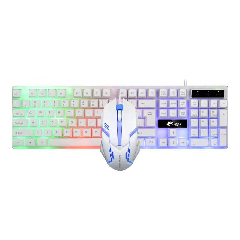 Set klávesy a myši pre hráčov s RGB podsvietením, káblové USB pripojenie, viac ako 98 kláves, s podržkou zápästia