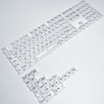132-tipke kapice za mehaničku tipkovnicu, potpuno prozirne, DIY prilagodba, PC plast, bočna gravura
