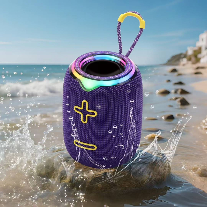 Prijenosni Bluetooth zvučnik, dvostruki sustav zvučnika, IPX4 vodootporan, 10W, BT 5.3, ugrađena baterija 1200–2000mAh, frekvencijski raspon 100 Hz–20 kHz