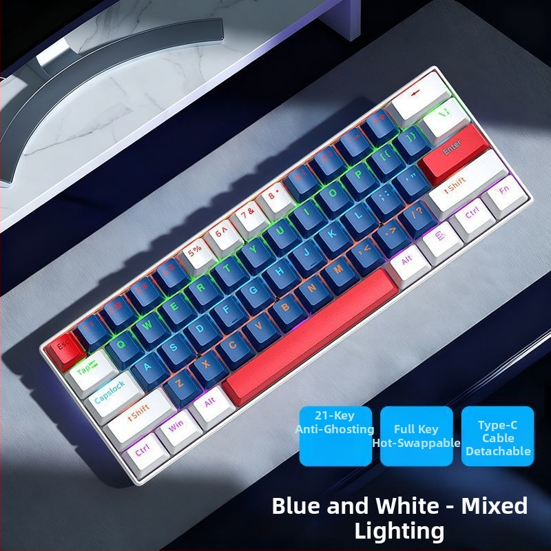 Káblová mechanická numerická klávesnica pre notebook Asus Tianxuan 6Pro, so spínačmi bez osí, s miešaným podsvietením, plastové puzdro