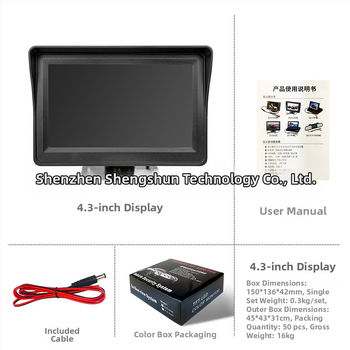 Automobilový LCD monitor SSY-Y401 – rozlíšenie 480x272, AV vstup, CVBS kompatibilný, PAL/NTSC