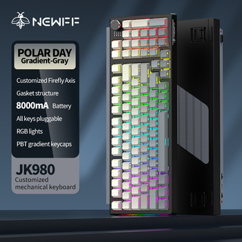 98‑ključna Bluetooth mehanička tipkovnica s optičkim prekidačima, PBT kapicama, RGB pozadinskim osvjetljenjem i tromodnom povezanošću (Bluetooth, USB-C kabel, 2,4G)