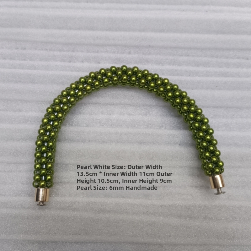 Hiro Mori Noņemams pērļu tašes rokturis, U forma, materiāls: pērles, sezona: 2024. gada pavasaris, funkcija: slodzes samazināšana