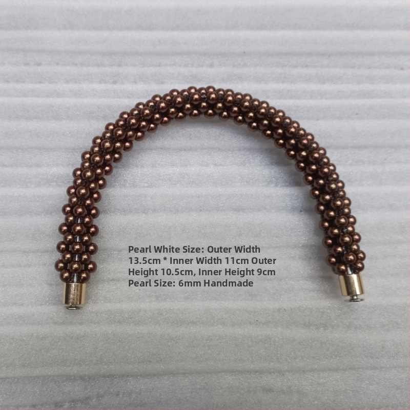 Hiro Mori Noņemams pērļu tašes rokturis, U forma, materiāls: pērles, sezona: 2024. gada pavasaris, funkcija: slodzes samazināšana