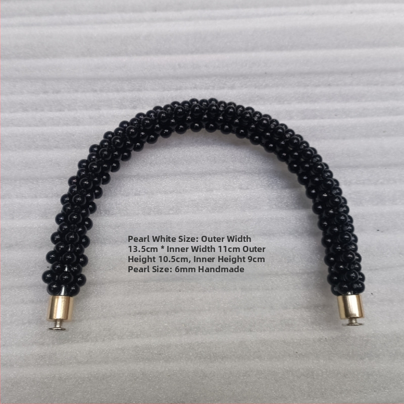 Αποσπώμενο πλεκτό λουράκι τσάντας από μαργαριτάρια σε σχήμα U — Hiro Mori, υλικό: χάντρες, άνοιξη 2024, λειτουργία: μείωση βάρους