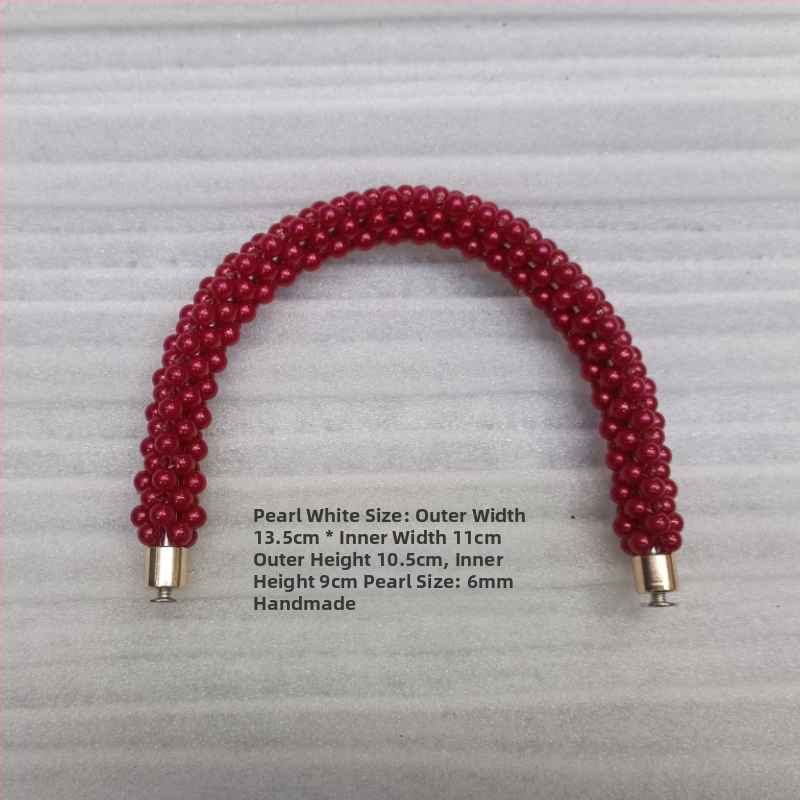 Αποσπώμενο πλεκτό λουράκι τσάντας από μαργαριτάρια σε σχήμα U — Hiro Mori, υλικό: χάντρες, άνοιξη 2024, λειτουργία: μείωση βάρους