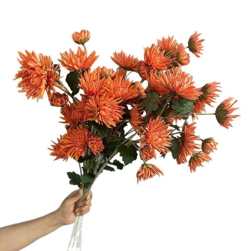 Τεχνητό λουλούδι Crab Claw Chrysanthemum για φωτογράφηση και διακόσμηση σπιτιού — Designer Chrysanthemum, πλαστικό, μάρκα Flower King, στυλιστική επεξεργασία και έγχυση, ποικιλία 1326527568, κατάλληλο για γάμους, εξωτερικούς χώρους, φωτογραφικά αντικείμενα