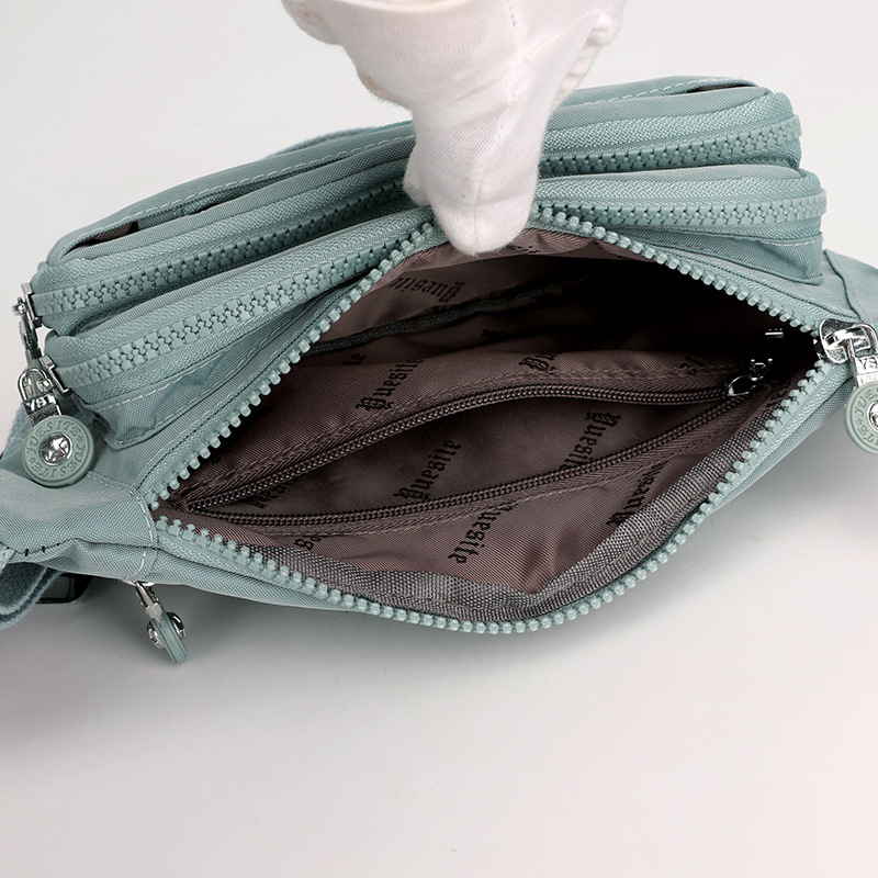 Ženska nylon crossbody torba – gradski stil, zatvarač, unutarnji džep za telefon, džep za identifikaciju, poliester podstava, jesen 2024