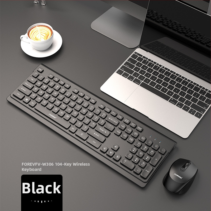 FVW306 Bezdrôtový tichý set klávesnice a myši – ergonomický, 104 kláves, 2.4G, 1000-1200-1400dpi, Plug-and-Play