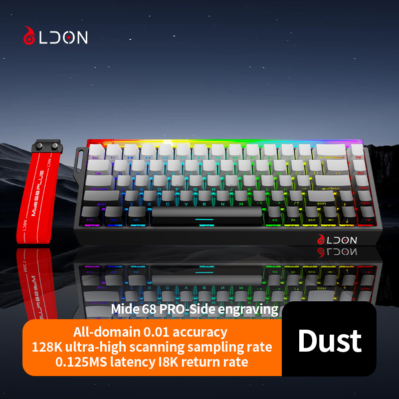 LDON68PRO Mehanička tipkovnica s magnetnim osovinama, 87 tipki, žično, RGB podsvjetljenje