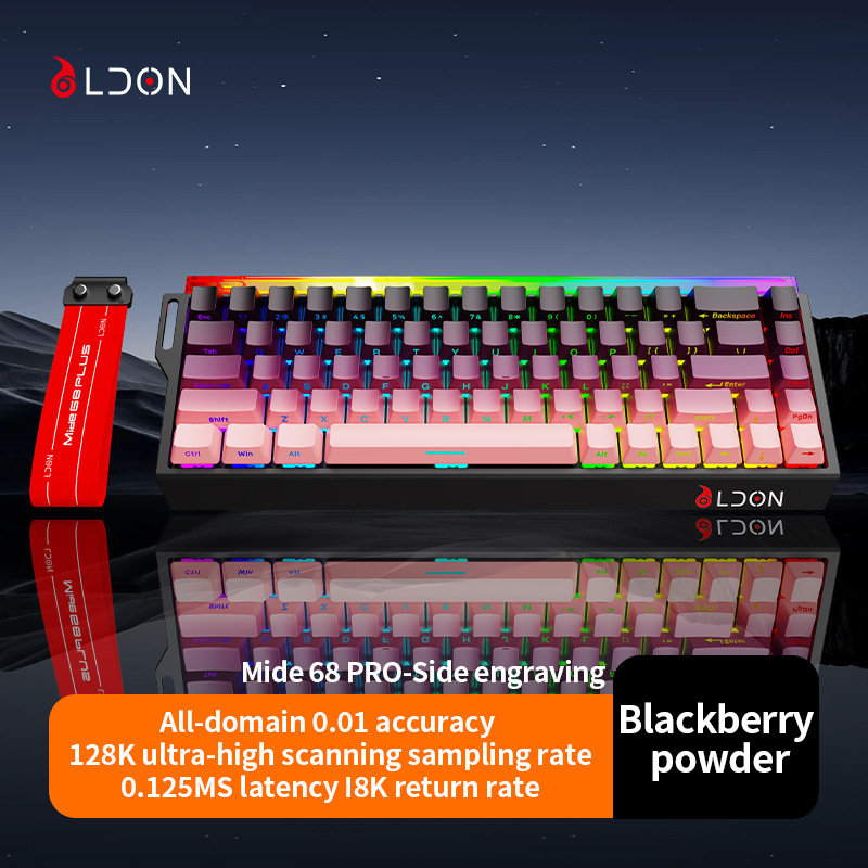 LDON68PRO Mehanička tipkovnica s magnetnim osovinama, 87 tipki, žično, RGB podsvjetljenje