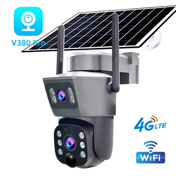 Cameră de supraveghere solară 4G, exterior, iluminare minimă 0,01 lux, interval de temperatură -10 până la 60°C, compensare a luminii din spate